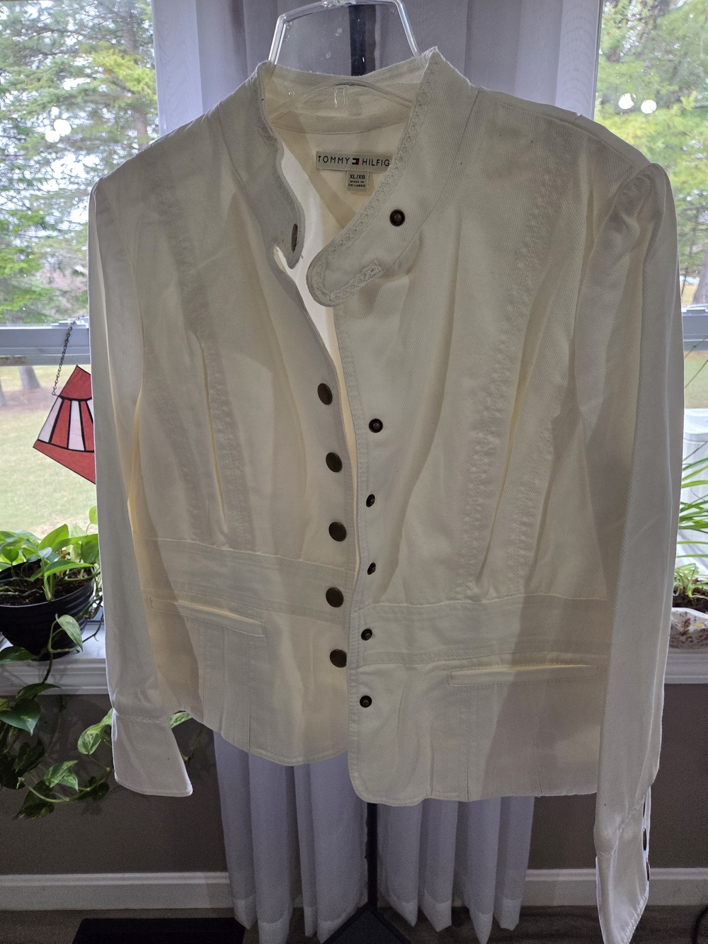 Tommy Hilfiger White Button Front Jacket